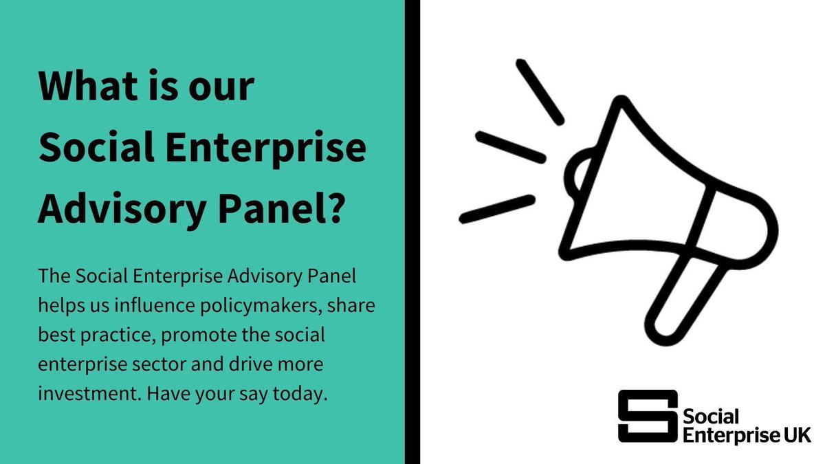 ICYMI: Take the Social Enterprise Advisory Panel survey by Tuesday 30 April: surveymonkey.com/r/M5WDDCS Want to support further growth and impact in #SocEnt? Share your thoughts with us to help us build the evidence base for our sector and shape our campaigning work.