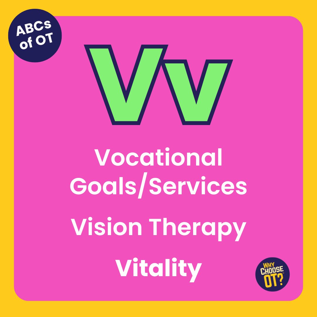 🎉 Let's continue the celebration of Occupational Therapy Month! Join us as we explore the wonderful world of OT through @shannenmarie_ot’s #ABCsofOT challenge! 🌟Today, let's spotlight the letter 'V'! #OccupationalTherapyMonth #WhyChooseOT #OccupationalTherapy #OTMonth