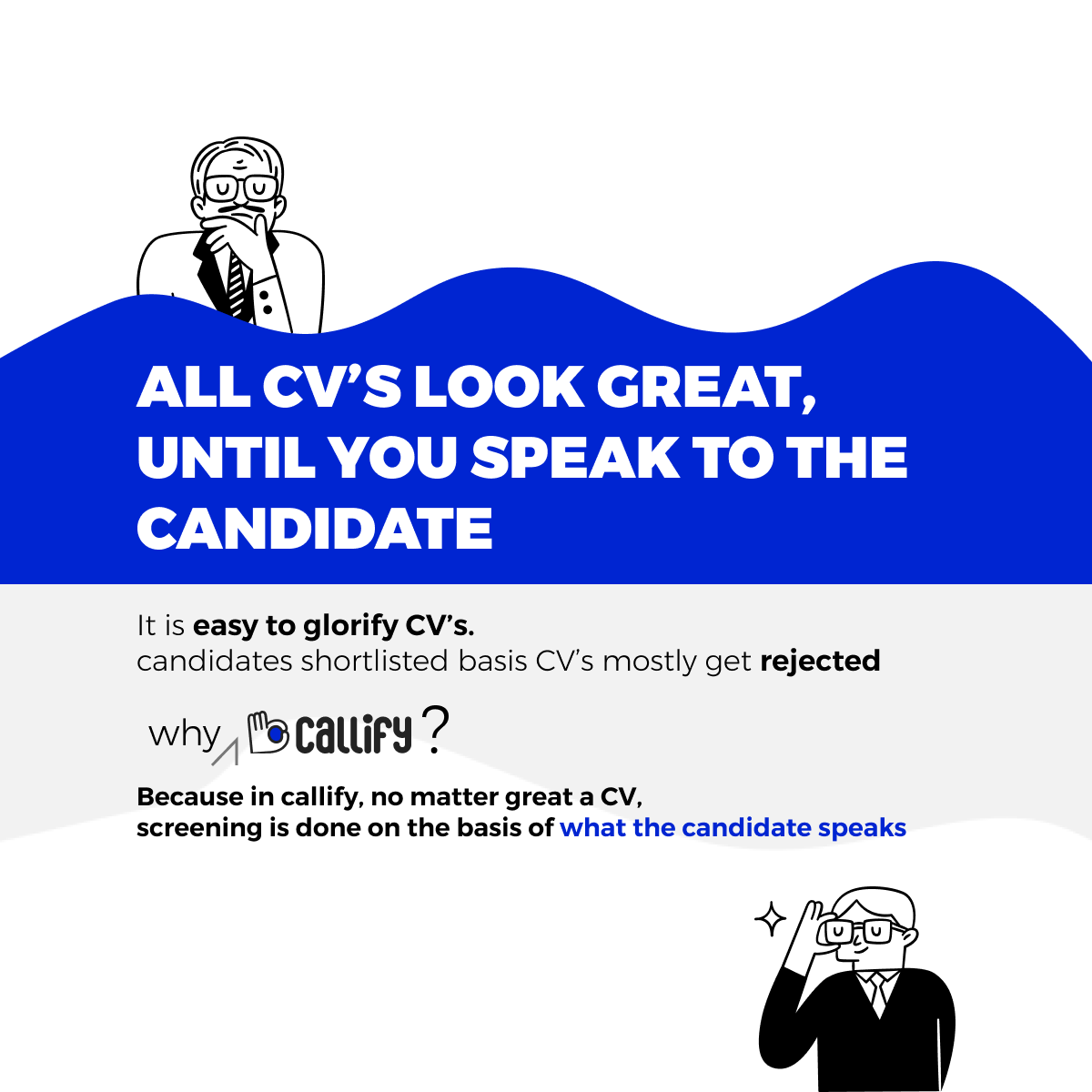 InCallify's tweet photo. Shortlisting candidates based solely on their CVs may seem straightforward, but it's far from simple. While numerous CVs may appear appealing at first glance, the screening process often reveals discrepancies. https://t.co/hIHXjdWb9p