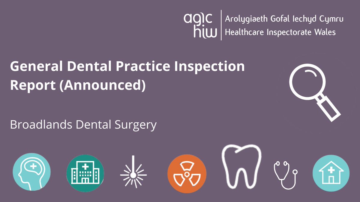 🦷 Check out our latest report for Broadlands Dental Surgery 🔗 hiw.org.uk/broadlands-den… #HIW #DrivingImprovement #CheckingHealthcare #Bridgend