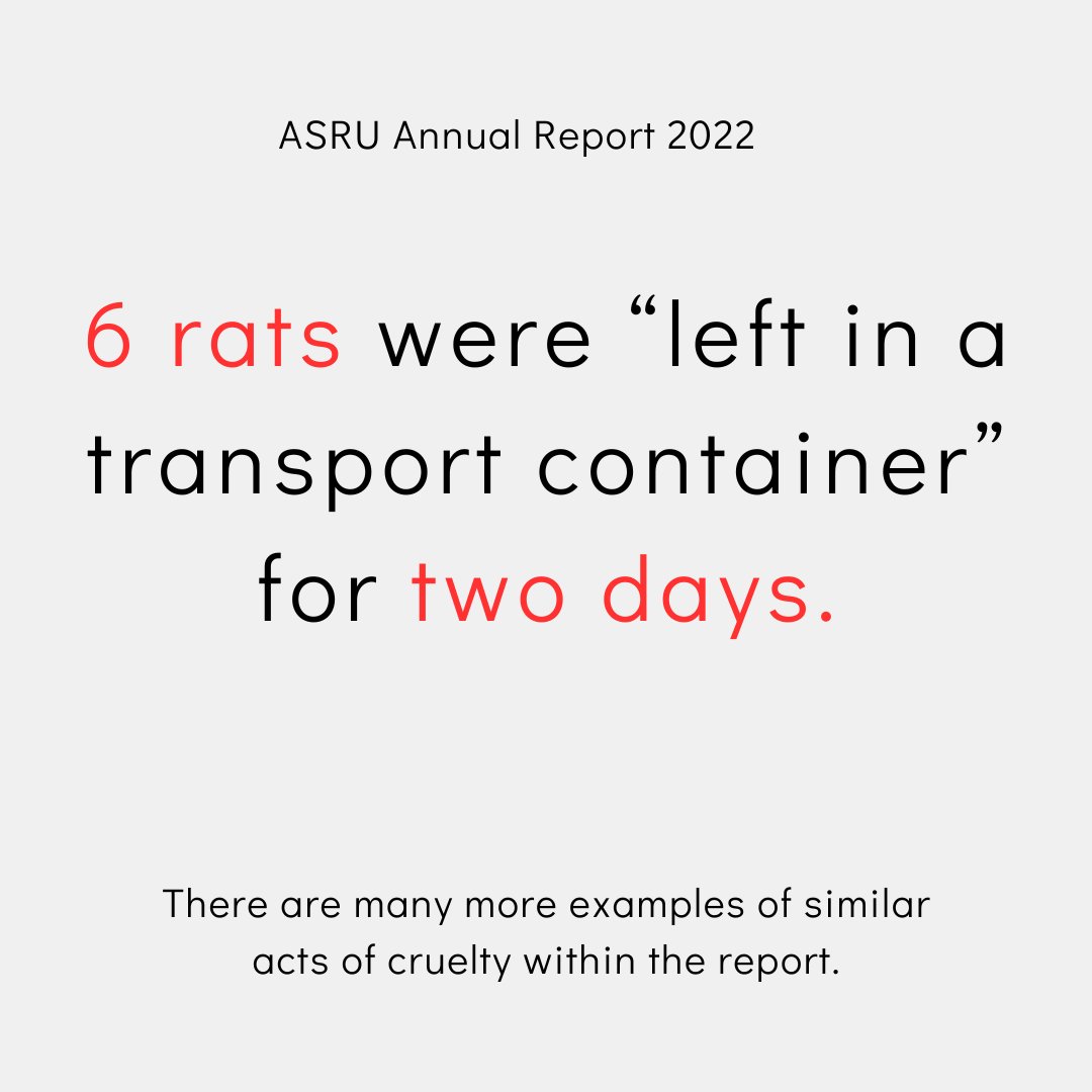 The 2022 Annual Report by the Animals in Science Regulation Unit (ASRU) has just been released. Please help raise awareness by sharing this post and join us in calling for an end to animal experiments forever. ✊#TimeforBetterScience