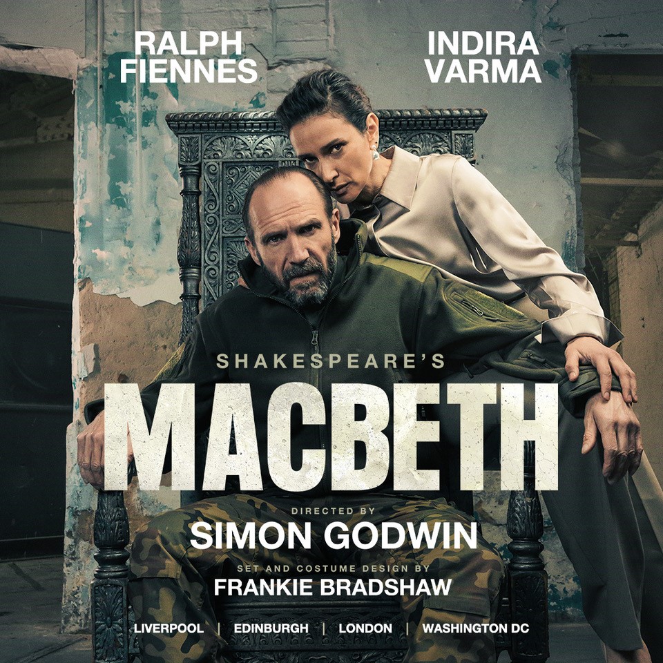 Don’t miss Ralph Fiennes and Indira Varma in this searing production of Shakespeare’s Macbeth ⚔️ 📆 Thursday 2 May 🕒20.00 👉 ow.ly/8sC150RmoUZ