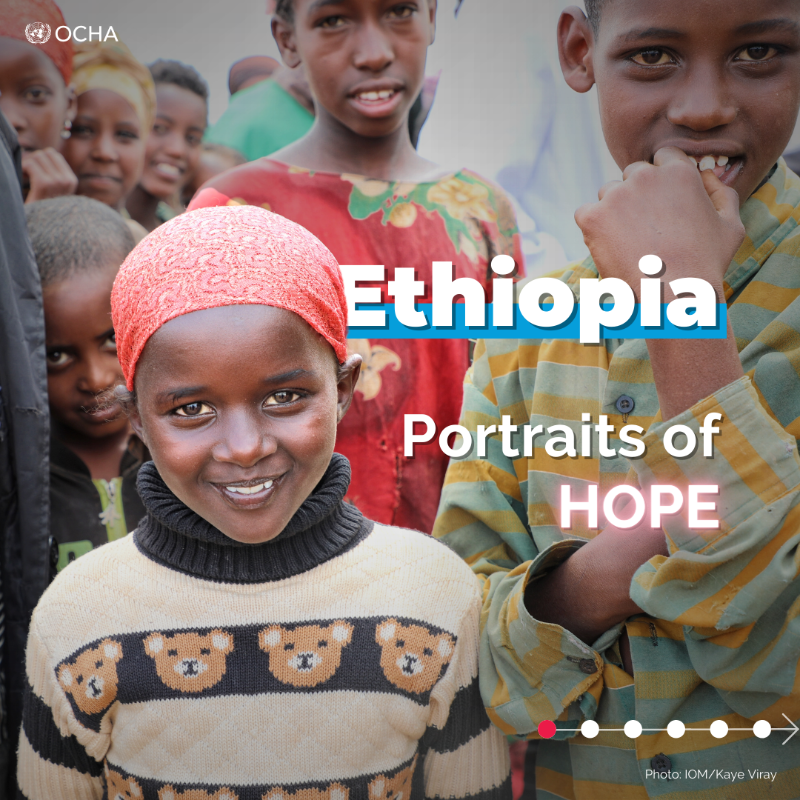UNOCHA's tweet photo. 21M people in #Ethiopia need humanitarian assistance.

Behind this staggering number are children, women and men with dreams and aspirations.

Here are some of their stories of hope and resilience, as they grapple with the impacts of hostilities and devastating climate shocks. ⬇️