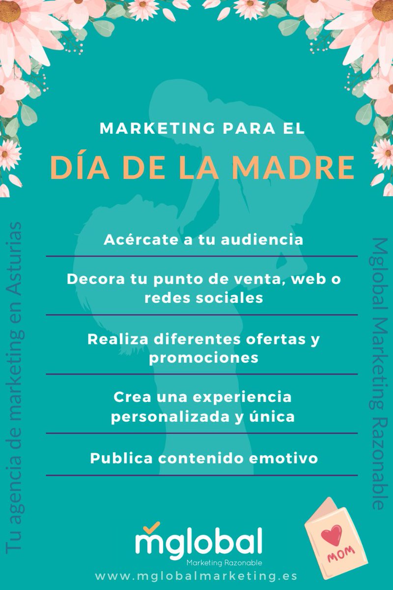 #Marketing #DiaDeLaMadre #IdeasCreativas
En nuestra última entrada en el blog te damos algunas ideas o actuaciones a desarrollar en este día tan especial.
mglobalmarketing.es/blog/aprovecha…

#Marketing #DiaDeLaMadre #IdeasCreativas