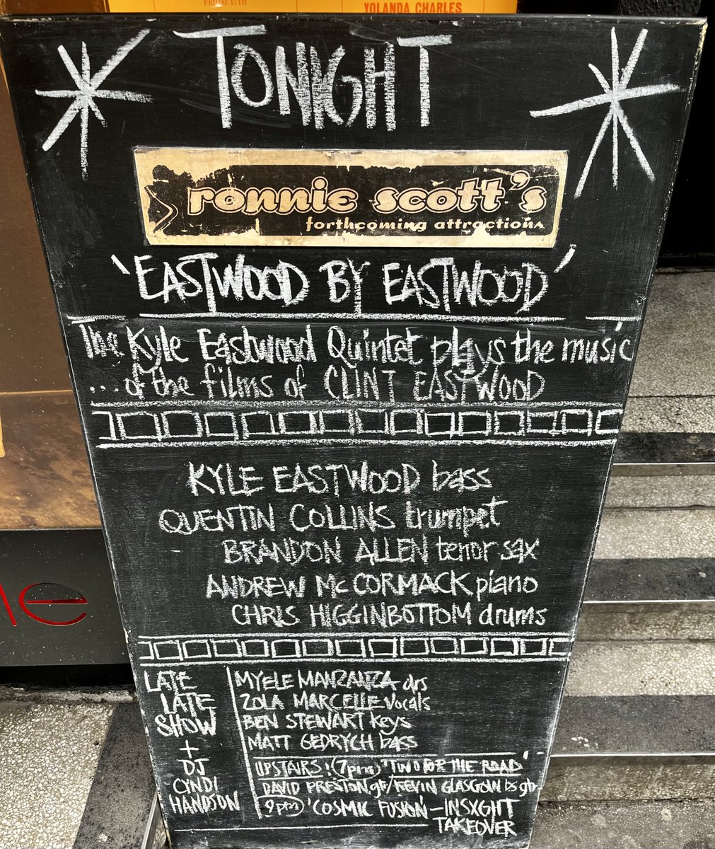 TONIGHT! More Eastwood by Eastwood - now sold out - but there are still tickets available for @myelemanzanza Late Late Show and upstairs at Ronnie's there are tickets available for Two for the Road and door sales for INSXGHT's takeover of Cosmic Fusion.