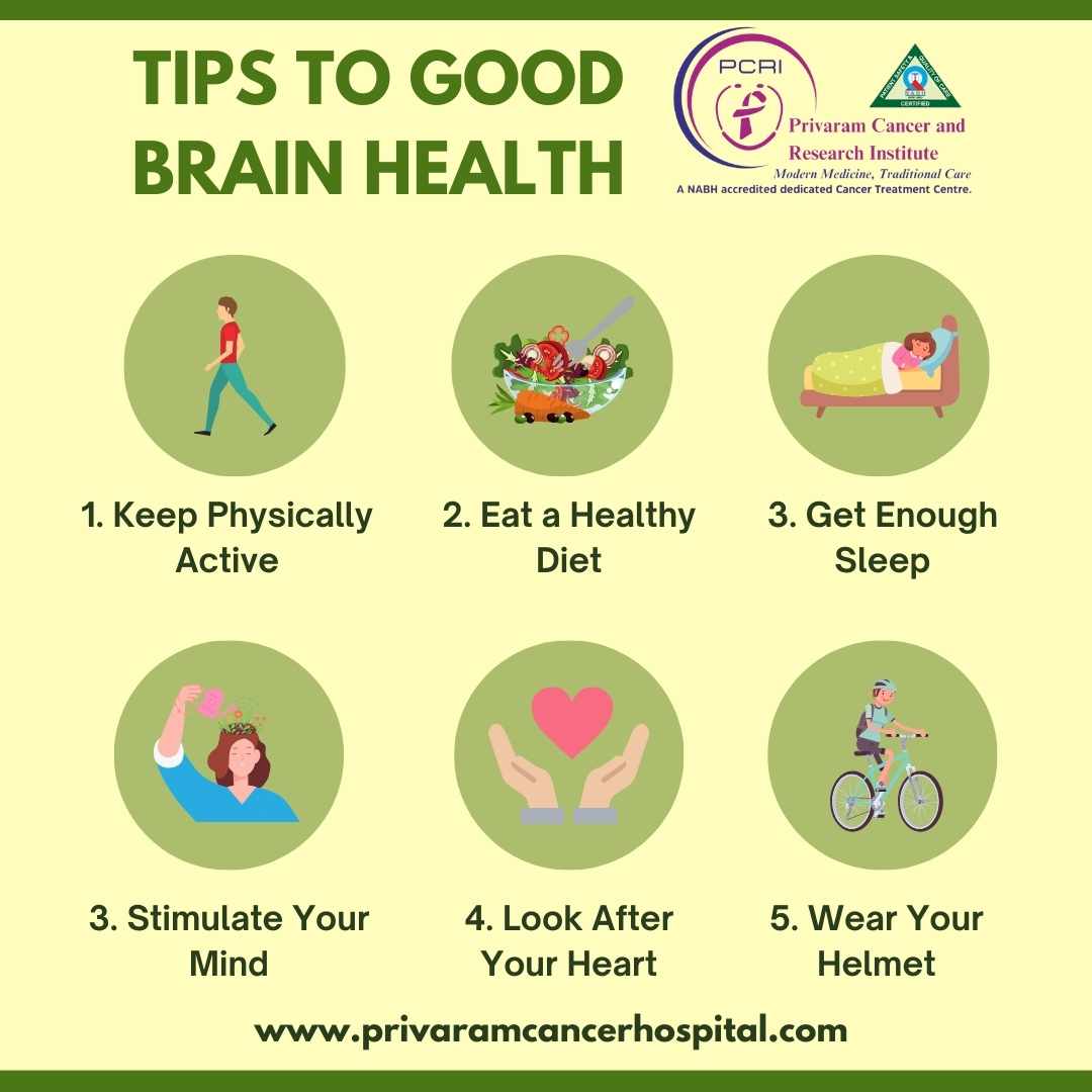 Tips to Good Brain Health

1. Keep Physically Active
2. Eat a Healthy Diet
3. Get Enough Sleep
4. Stimulate Your Mind
5. Look After Your Heart
6. Wear Your Helmet

#BrainHealth #MindMatters #NeuroWellness  #CognitiveFitness #BrainBoost #MentalHealthMatters #NeuroHealth
