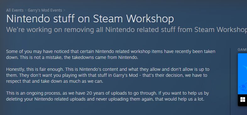 Aaron Peters and his other DMCA fraudsters had won...

If he's or his henchmen are seeing this tweet, YOU'LL NEVER GET AWAY FROM THIS!
#mario #gmod #garrysmod #nintendo