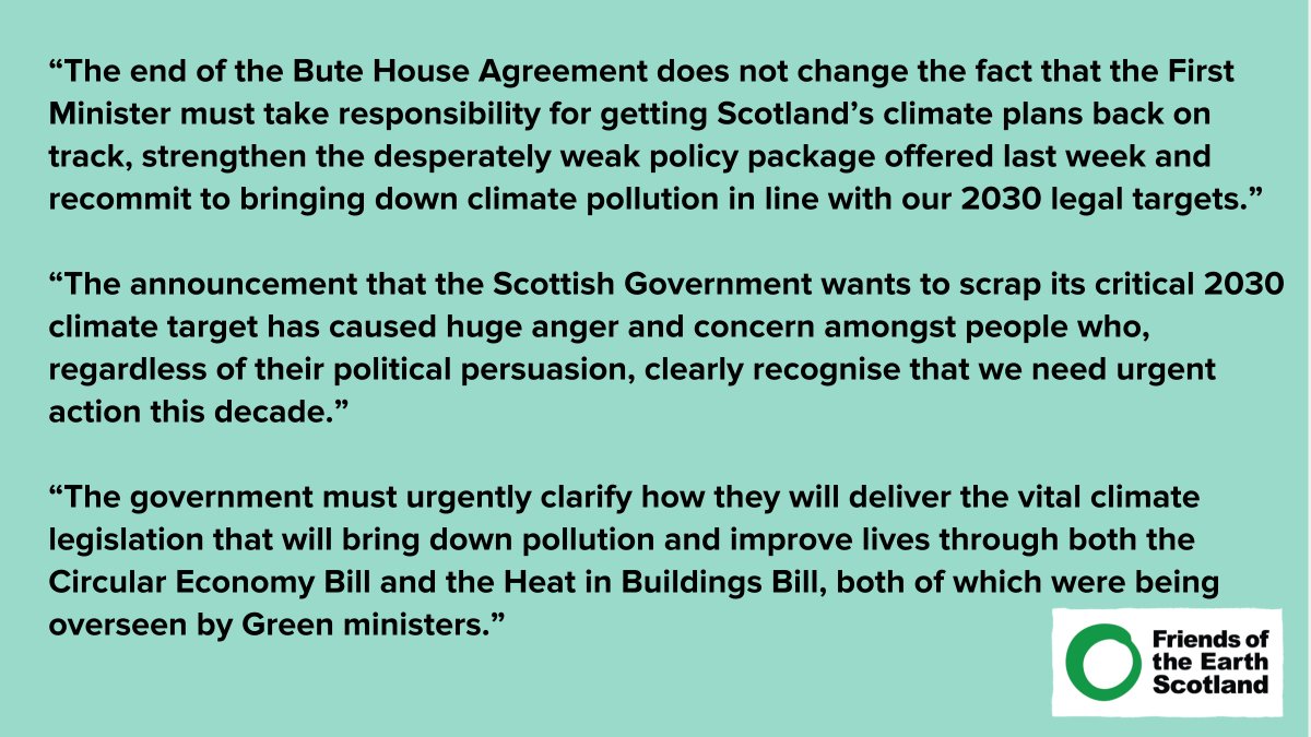 The end of the Bute House Agreement doesn't change the climate facts.