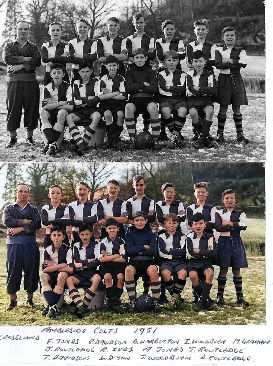 BeautifulBadge's tweet photo. starting to add a bit of colour to the wonderful history of @AUFC1896 

#Ambleside Colts 1951 (three brothers in one team)

@WestmorlandFL @WestmorlandFA https://t.co/Wi66lEgVqf