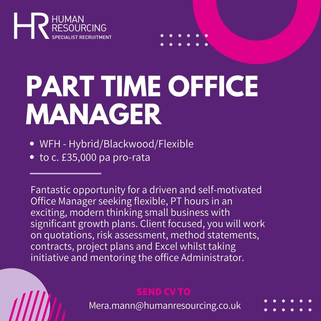 New opportunity - Part time Office Manager.

A great opportunity for someone looking for flexible working with a forward thinking company!

Mentoring skills a bonus.

Contact us to find out more.

#OfficeManager #ProfessionalServices