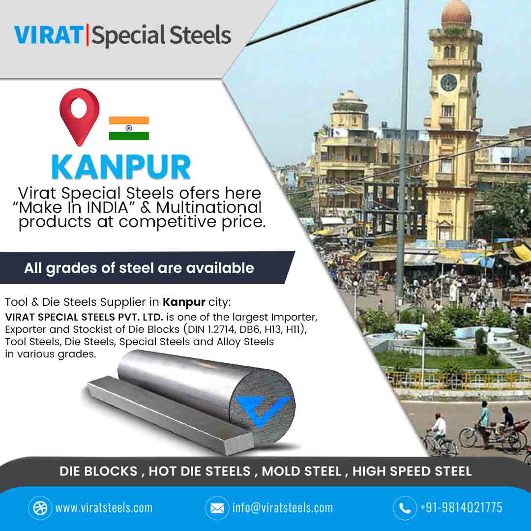 #Kanpur stands as a testament to India's industrial prowess, nestled in the central-western part of #UttarPradesh. When it comes to #toolsteel and #diesteel suppliers in #Kanpur. Let’s take a look at trusted and reliable sources is #ViratSpecialSteel viratsteel.in/locations/tool…