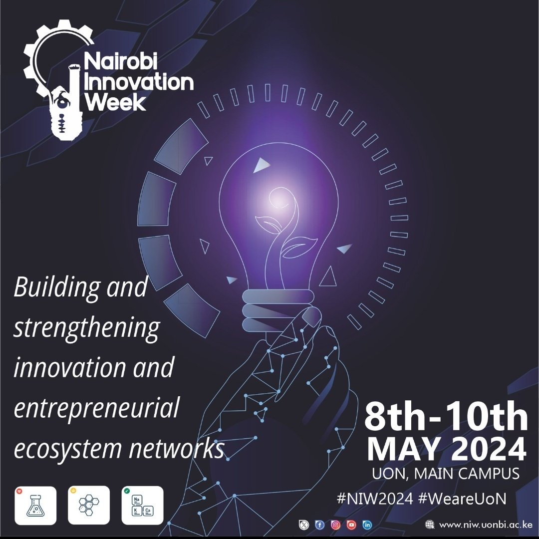 Less than a month to go! The Nairobi Innovation Week is happening between 8th to 10th May. Don't miss out the opportunity to see great innovations by our staff and students.