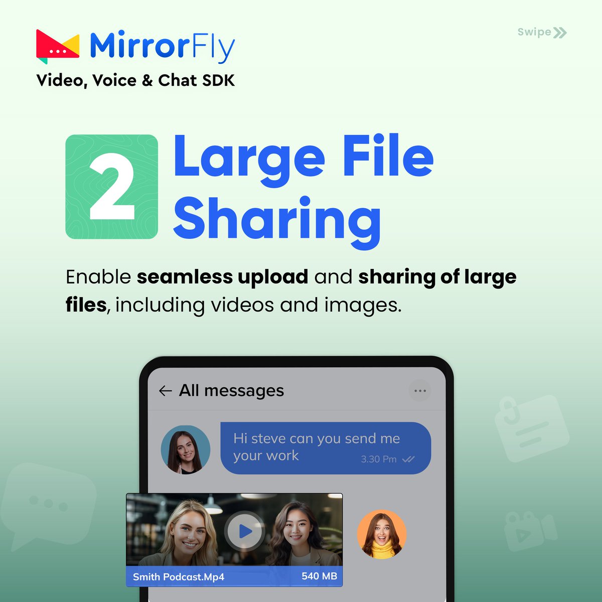 MirrorFlyTeam's tweet image. Keeping your 𝐂𝐡𝐚𝐭 𝐟𝐞𝐚𝐭𝐮𝐫𝐞𝐬 updated with the latest advanced features is crucial to keep up in this competitive market.

Here are 5 𝐞𝐱𝐜𝐢𝐭𝐢𝐧𝐠 𝐟𝐞𝐚𝐭𝐮𝐫𝐞𝐬 to keep your app updated 

To know more : hubs.li/Q02v0wfz0

#ChatFeatures #Features #MirrorFly