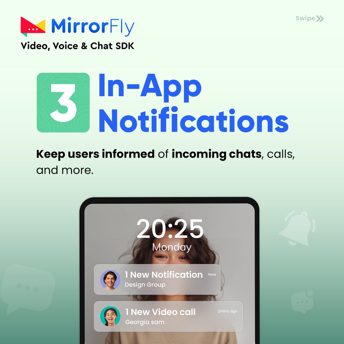 MirrorFlyTeam's tweet image. Keeping your 𝐂𝐡𝐚𝐭 𝐟𝐞𝐚𝐭𝐮𝐫𝐞𝐬 updated with the latest advanced features is crucial to keep up in this competitive market.

Here are 5 𝐞𝐱𝐜𝐢𝐭𝐢𝐧𝐠 𝐟𝐞𝐚𝐭𝐮𝐫𝐞𝐬 to keep your app updated 

To know more : hubs.li/Q02v0wfz0

#ChatFeatures #Features #MirrorFly
