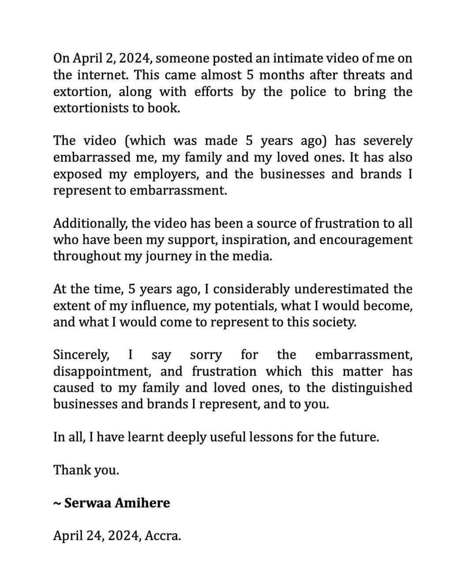 'We deeply appreciate your sincere apology and continue to value your partnership with our brand.' #floracares Serwaa Amihere