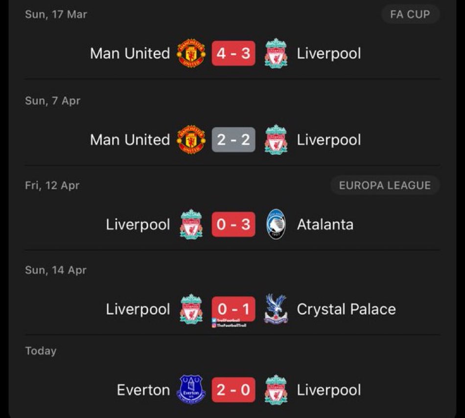 Liverpool hasn’t been the same since they played us 🤣