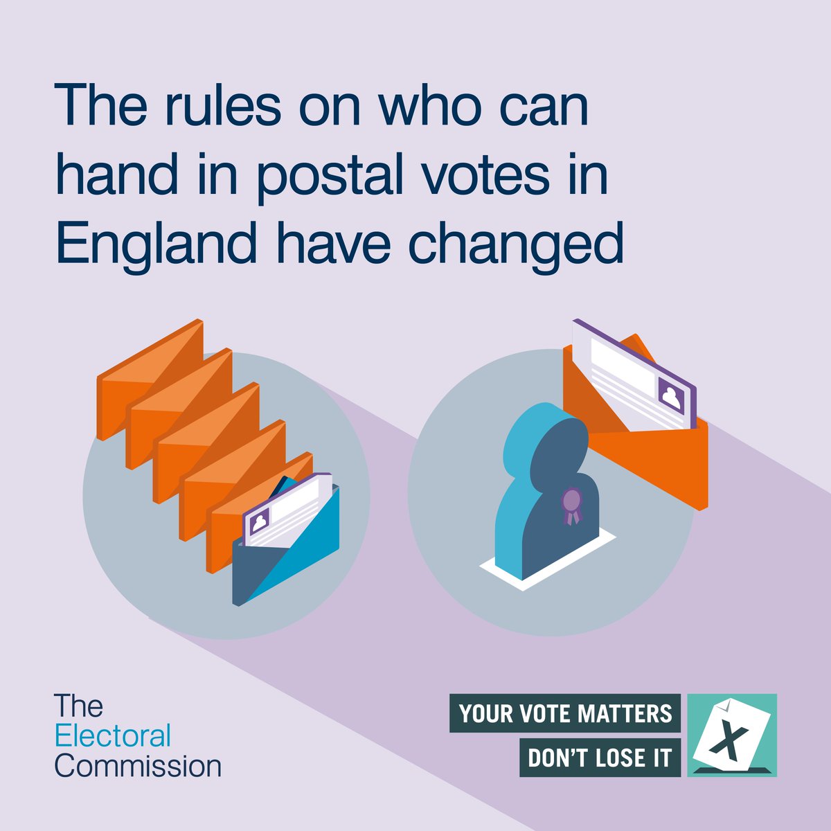 Handing in postal votes at a polling station? You can now only hand in up to five, plus your own. Find out more: electoralcommission.org.uk/waystovote