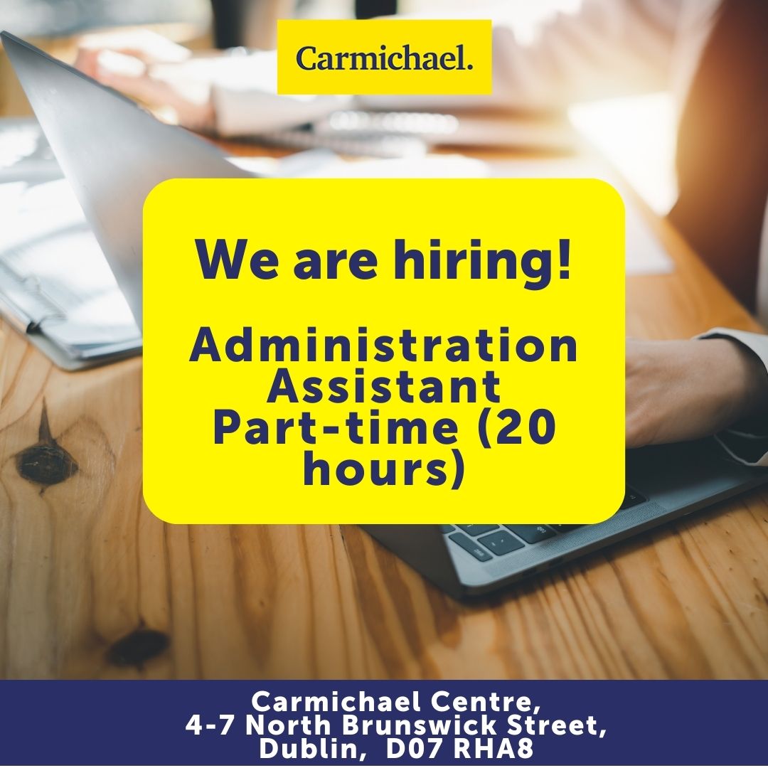 📢We have a great opportunity for a Administration Assistant (part time) to join our Training team in Carmichael. Find out more and apply 👇 carmichaelireland.ie/about-us/vacan…