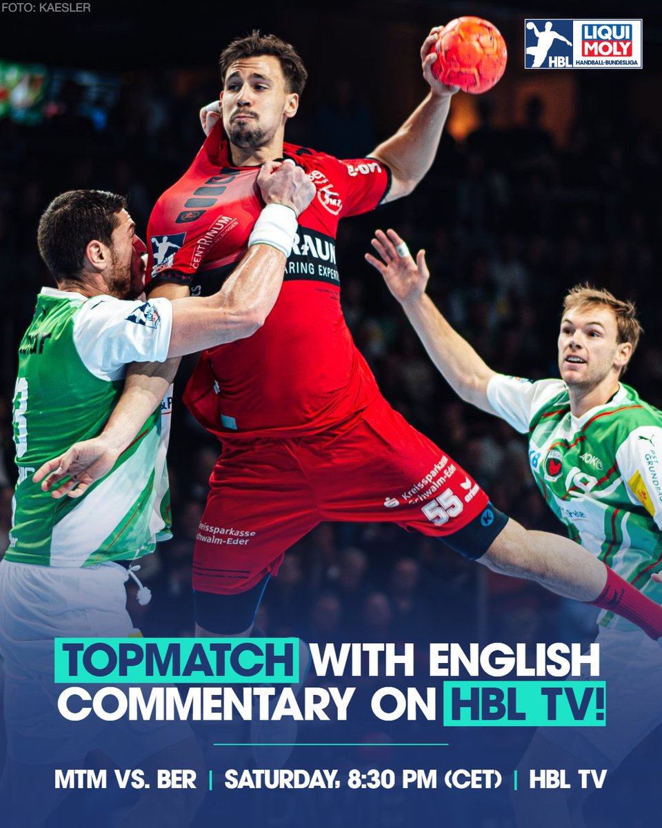 On Saturday, top teams <a href="/mthandball/">MT Melsungen</a> and <a href="/FuechseBerlin/">Füchse Berlin</a> will be playing against each other🔥If there are no TV rights in your country, you can watch all games live on HBL TV 😍hbl-tv.com/de@ChrisJOReil… English commentary by <a href="/PaulBray9/">Paul Bray</a> 🎤