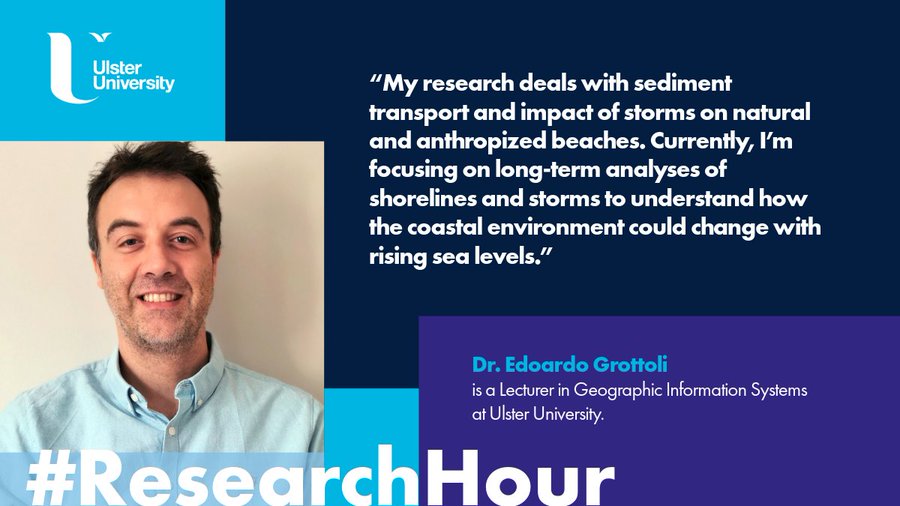 #ResearchHour Next up, @edoardogrottoli. Edoardo is a Coastal Geomorphologist interested in physical processes, hazards, and management of coastal zones. His research focuses on the long-term drivers of coastal change. Browse our research: bit.ly/4dd3gll #WeAreUU