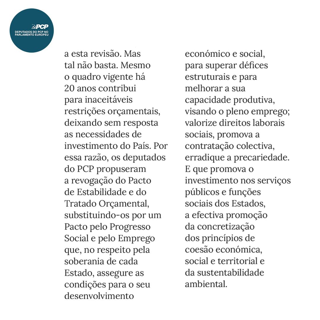 ✍️ Artigo do deputado do PCP no PE, João Pimenta Lopes, no Avante! 👉Reforma da Governação Económica: (ainda) mais constrangimentos #PCP #contigotodososdias #atuavoznoparlamentoeuropeu
