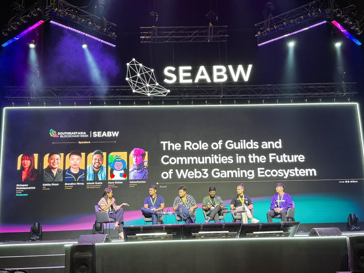 We out here at SEA Blockchain Week 💥🎮

Great discussion with industry leaders <a href="/gabusch/">Gabby Dizon | YGG</a> <a href="/ishank20/">Ishank Gupta</a> <a href="/BrendinoAG/">BrendinoAG</a> <a href="/GameSwift_io/">GameSwift AI 🎮</a> and moderated by amazing <a href="/pichapen/">Pichapen | Super Connector</a>