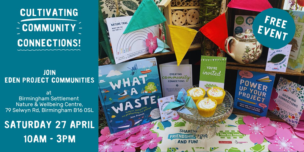 Join @edencommunities this Saturday (27 April) for a truly tree-mendous one-day event at @Bsettlement Nature & Wellbeing Centre. Featuring @BhamTreePeople, the #SharingLibrary and @ERCOBham + tuck into #TheBigLunch on us! Reserve your funded place: events.more-human.co.uk/event/cultivat…