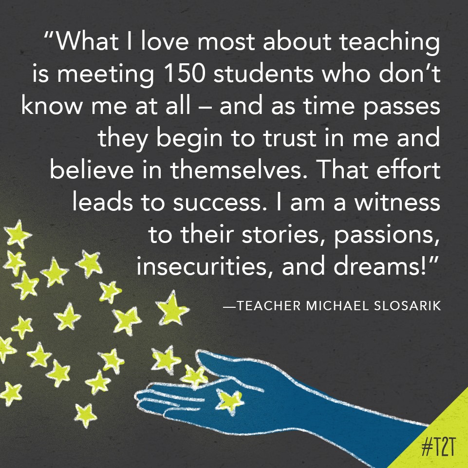 What do you love most about teaching? Here's T @mike_slos' answer! ⤵️ #WhyITeach
