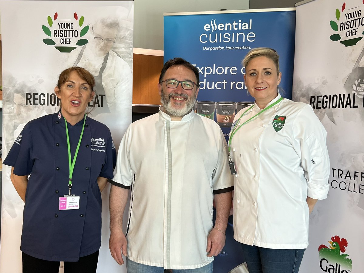 Judges ready @traffordaspire @TraffordCollege for our NW heat - ready to go! Thanks for your time guys! @RisoGalloUK @essential_kay @EmmaShawcross1 @Craft_Guild @masterchefsgb @FilippoBerio @koppertcressUK