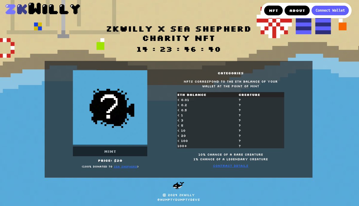 hddevs's tweet photo. We are pleased to announce the 1st Charity NFT project on @zksync in support of @seashepherd 🐋🔱🤝

On 10th May @ 12:00 UTC+2, @zkwilly will launch a collection of 2500 NFTs with 100% of proceeds to be programatically donated via the smart contract 📜

Sea Shepherd is an incredible organisation tackling global-scale marine challenges with real action. Imagine modern-day, badass pirates scouting the seas and combating illegal fishing, poaching & more 🏴‍☠️ They put themselves in harm's way to make a difference that petitions alone cannot.

More updates to follow!

#zkSync #zksyncera #seashepherd #marineconservation #fishing #whales #oceanhealth