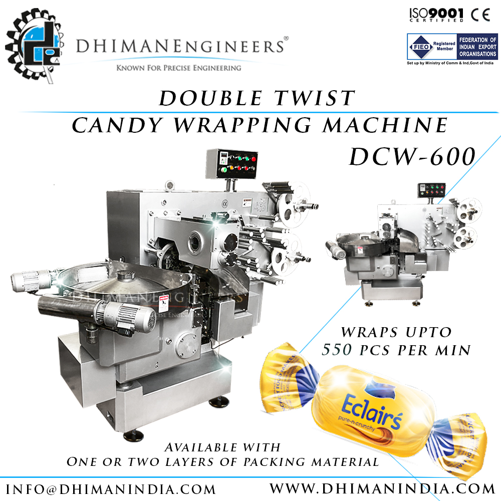 #Double #twist #Candy #wrapping #Machine DCW-600 by
@Dhimanengineers
dhimanindia.com #technology #foodtechnology #candymachine #candy #lollipop #Confectionery #lollipopmachine #laboratoryequipment #packagingmachine #packingmachine #wrappingmachine #candymakingmachine