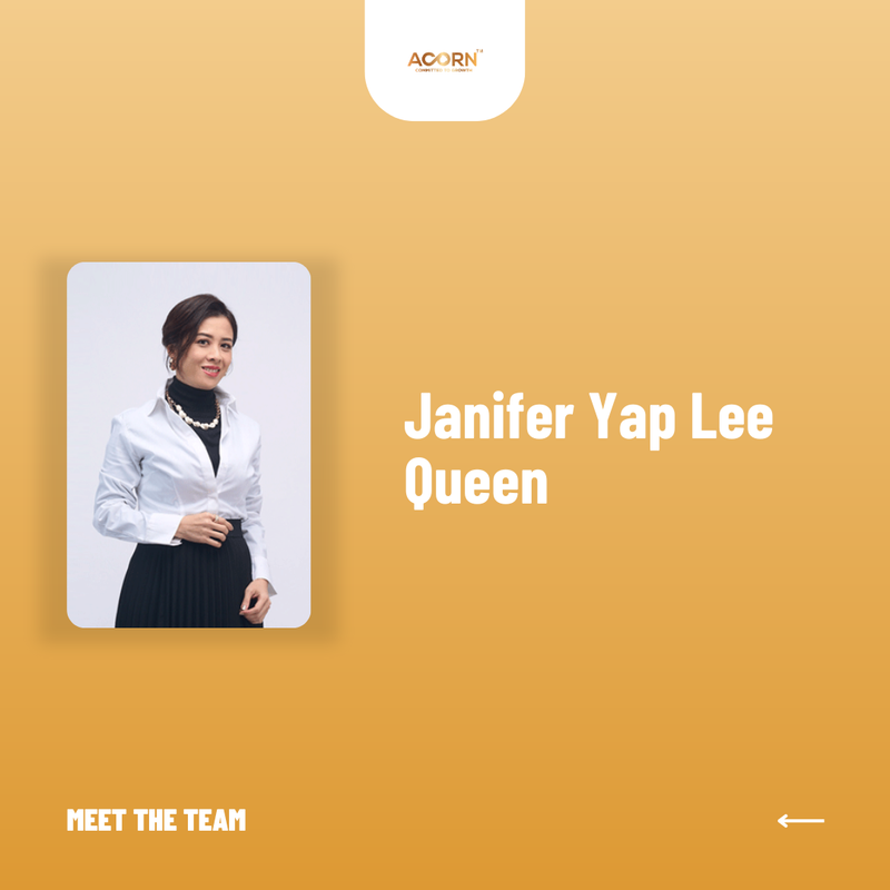 She's our founder, our leader, and a financial wiz! ✨  Meet Janifer Yap Lee Queen, the powerhouse behind Acorn Consulting Asia.

#WomenWhoLead #FinancialPlanning #AcornConsulting