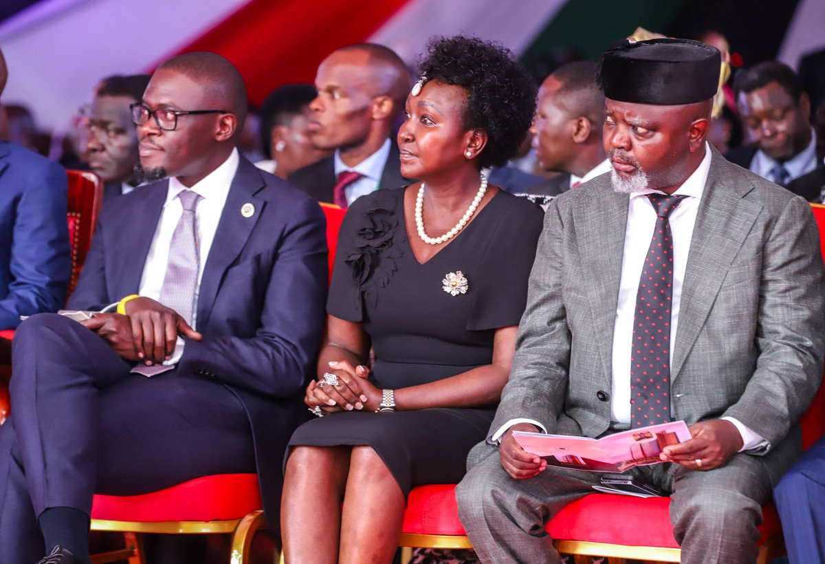 Nairobi Governor, @SakajaJohnson, Deputy Speakers' of the National Assembly and Senate, Hon. @GladysShollei and Sen. Kathuri Murungi during the opening ceremony of the Ultra-Modern Bunge Tower. #13thParliament