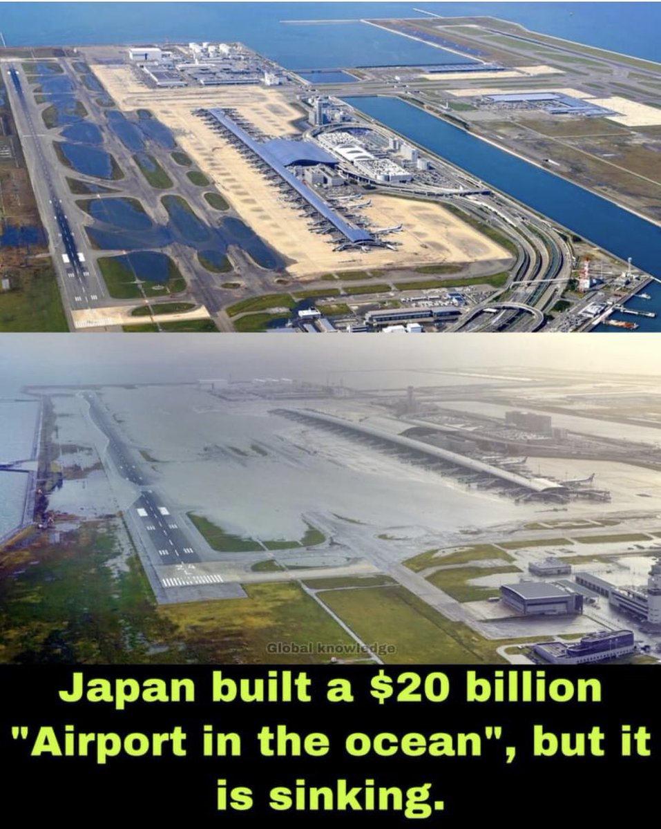 20 Milyar dolarlık Japonya’da yapılan Havalimanı su altında kalarak battı Japon’da olsanız her proje tutmaz :)