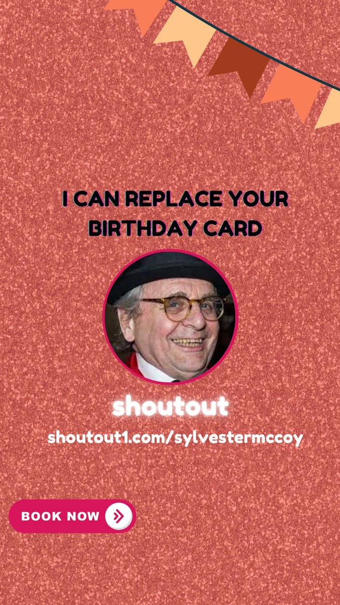 want a personal video message for someone? Book here? shoutout1.com/sylvestermccoy