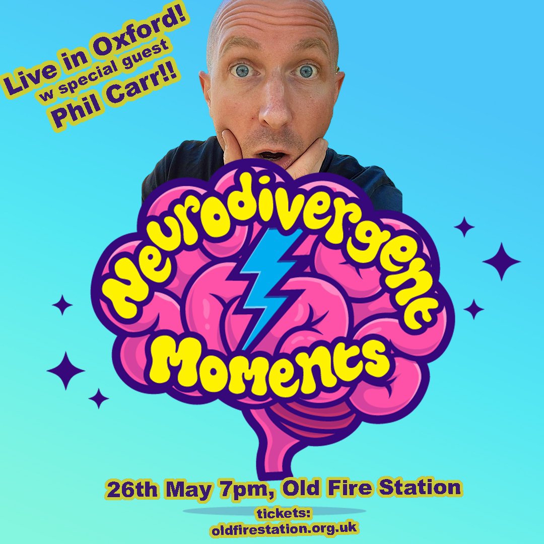 Live @ArtsatOFS Neurodivergent Moments Podcast will be doing a special interview with Phil Carr! Phil fell into online fame partly by accident and partly by lockdowns. His videos chronicling The UK balance the tightrope of comedy, satire & education. 🔗 oldfirestation.org.uk/whats-on/neuro…