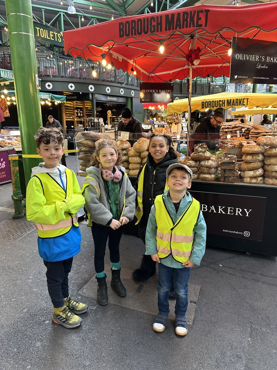 The Eco Team are living their best lives learning about how to be a market trader @boroughmarket thanks to @sfmtweet . Our sustainability learning continues!