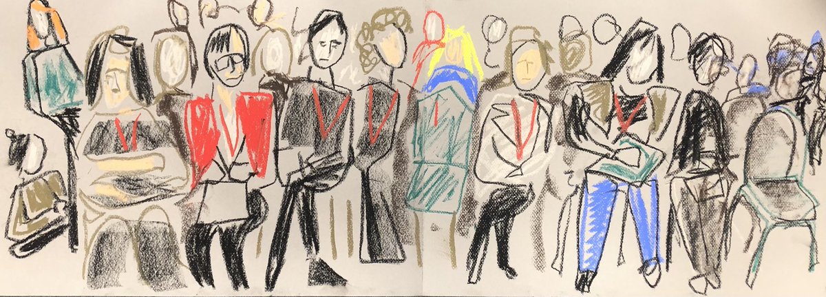 Whilst Ron Coleman spoke at ⁦@AlzDisInt⁩ conference I drew the audience...then Magda led us in a dance.