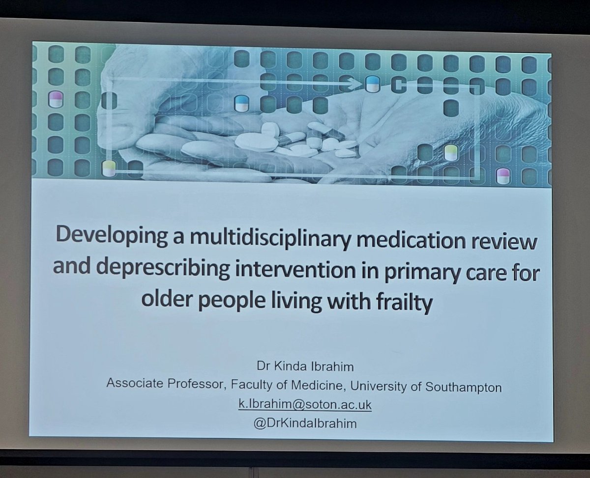 @DrKindaIbrahim shares fab work building a team based approach for medication review and #deprescribing in primary care #HSRPP2024 @HSRPPConference
See their realist review: bmcgeriatr.biomedcentral.com/articles/10.11…