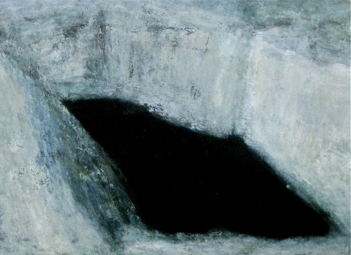 Opening last week, #Aosdána members Patrick Graham, @eithnejordan, @ekennedypainter and Gwen O'Dowd display work at 'Down to Earth: Irish artists and their environment' in the #HillboroFineArt Gallery, until May 18th (Image: Gwen O’Dowd: 'Cladach', 2004) hillsborofineart.com/art/down-to-ea…