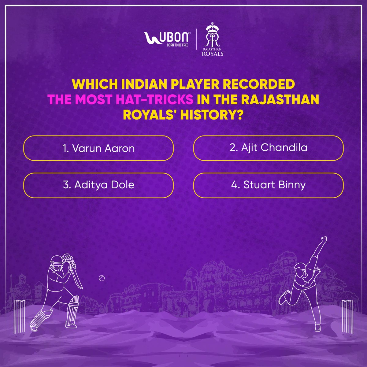 RR x UBON #ContestAlert 🚨 

Steps to Participate: 
1. Follow <a href="/UbonIndia/">Ubon</a> on Twitter  
2. Retweet this Tweet and Tag <a href="/UbonIndia/">Ubon</a>
3. Comment your answer below and use #SarChadGayaHaiUtregaNahi