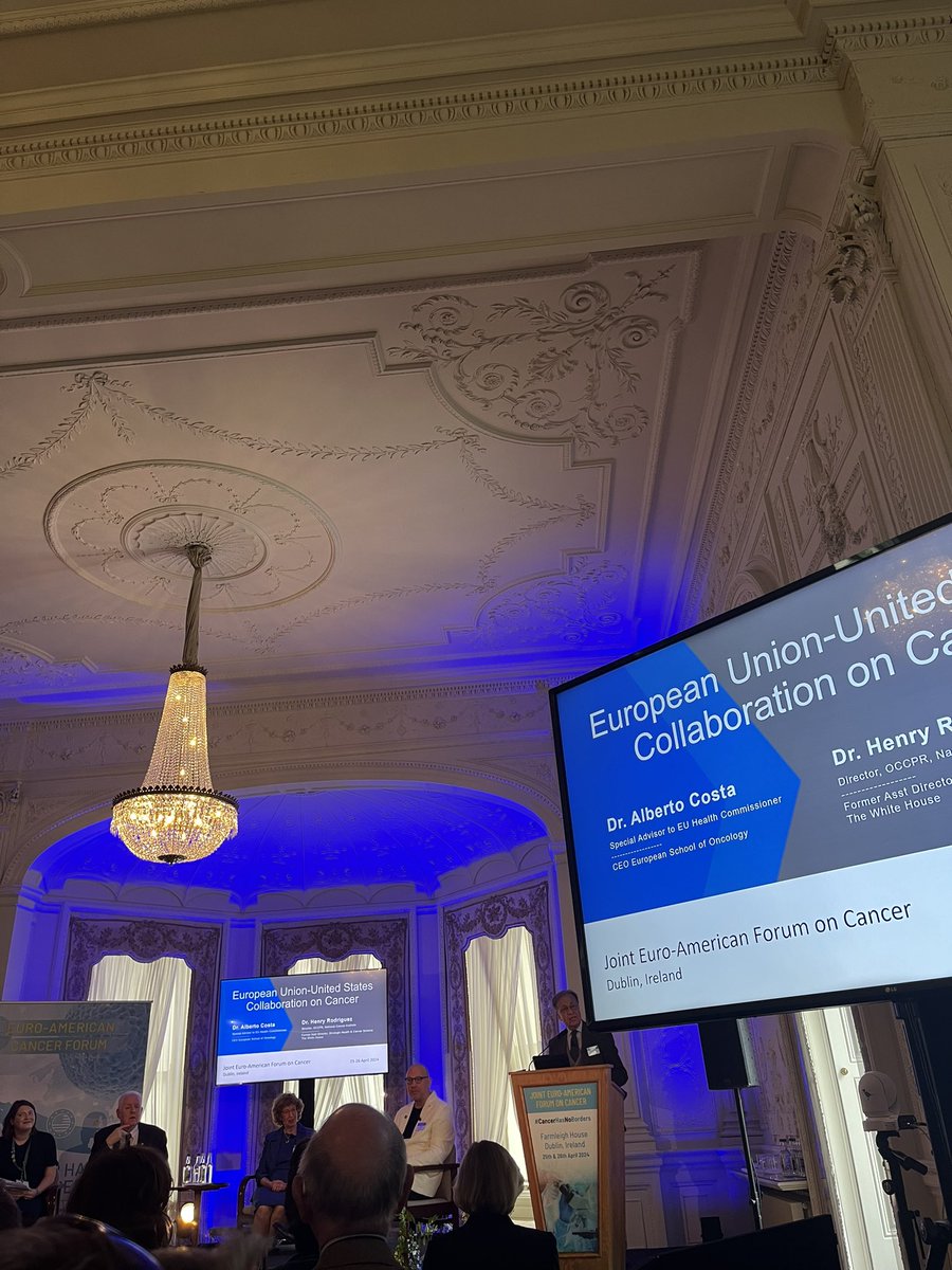Dr. Alberto Costa , Board Member, @ESOncology and Dr. Henry Rodriguez (@RodriguezPhDMBA ) from @theNCI present their analysis of the European Union- United States Collaboration on Cancer.

#EuroAmericanForum2024 #CancerHasNoBorders #TogetherStronger