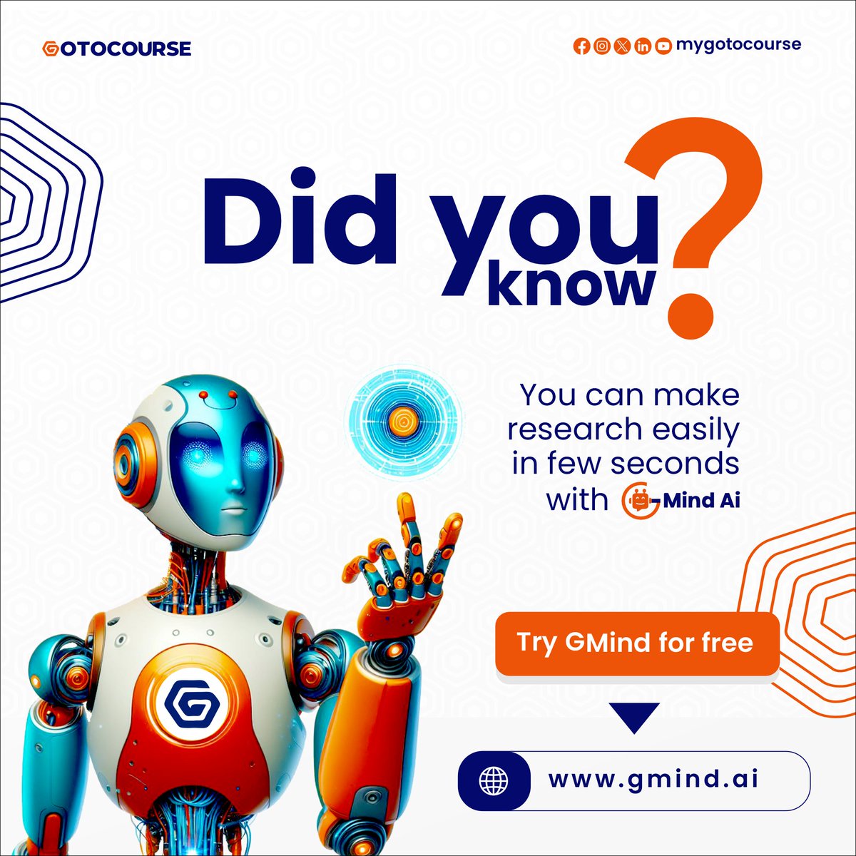mygotocourse's tweet photo. Tired of spending hours on research? 😩 Say hello to efficiency with GMind AI! With GMind AI, in few clicks you can breeze through your work in seconds!

Discover the magic of easy research now!

Visit https://t.co/8HVIqOwk7P to learn more

#ai #tech #ResearchMadeEasy #GMindAI https://t.co/qY6MFg1PgQ