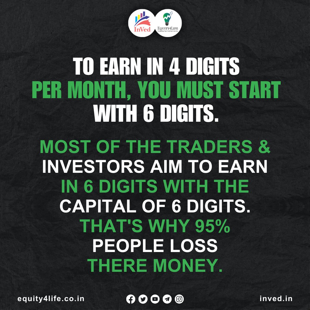 Why People Loss Money.

#Money #Investing #Trading 
#InVed #Equity4Life