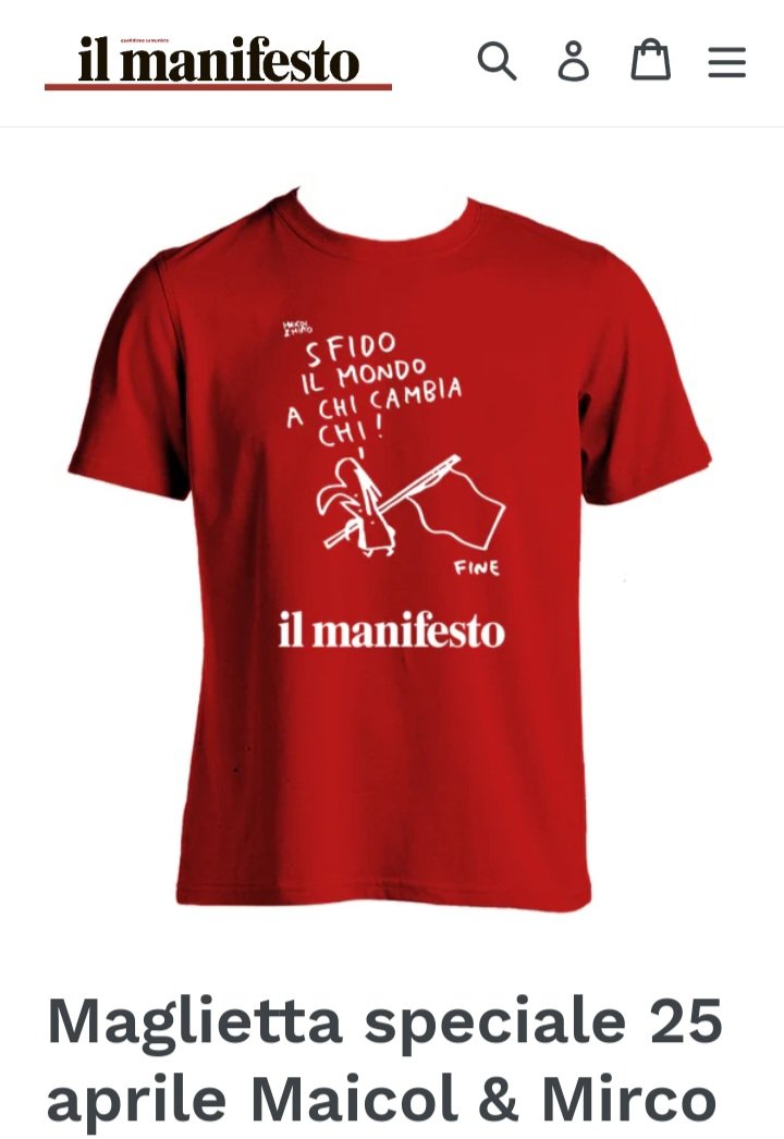 Sfido il mondo La maglietta de @ilmanifesto. La trovate oggi al banchetto del giornale a Milano. E qui su internet store.ilmanifesto.it/products/magli…