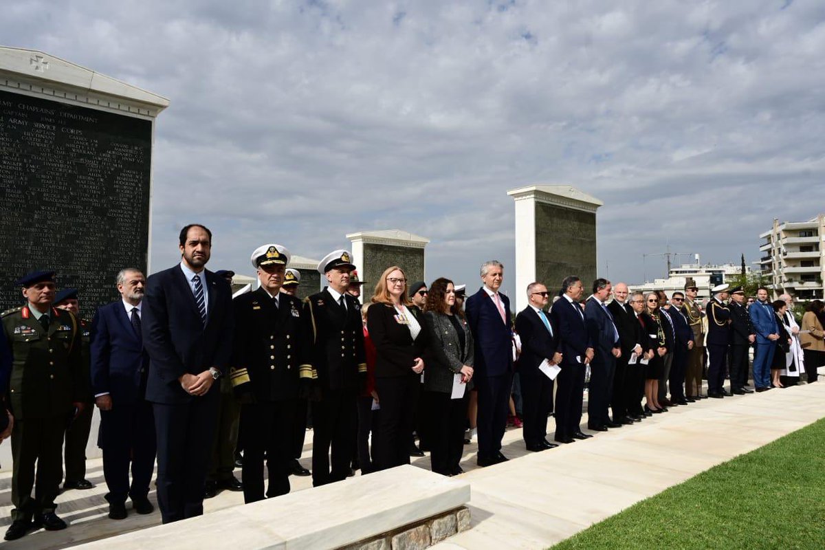 Honoured to host a moving Anzac Day service at the beautiful Commonwealth cemetery in Athens today where 1,315 Australians and New Zealanders are commemorated. We honour their service and sacrifice. Lest We Forget. #AnzacDay2024