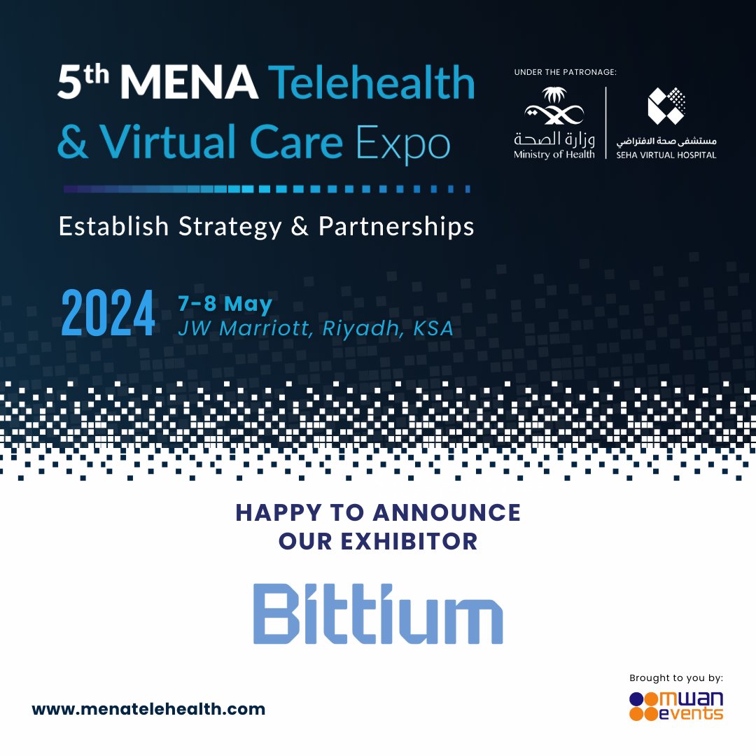 Bittium's tweet image. Join us at the 5th MENA Telehealth &amp;amp; Virtual Care Expo on May 7-8.

Welcome to visit us at booth 11 and discover cutting-edge solutions for #CardiacMonitoring and #BrainMonitoring, as well as sleep apnea testing.

#MENATelehealth2024 #MENATelehealthExpo #Bittium #HSAT @EventsMwan