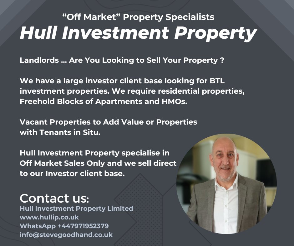 LATEST NEWS ... PROPERTIES WANTED
Hull Investment Property Limited 
#hull #stevegoodhand #investment #property #investors #btl #next #wanted #properties #bmv #offmarket #landlords #hmo