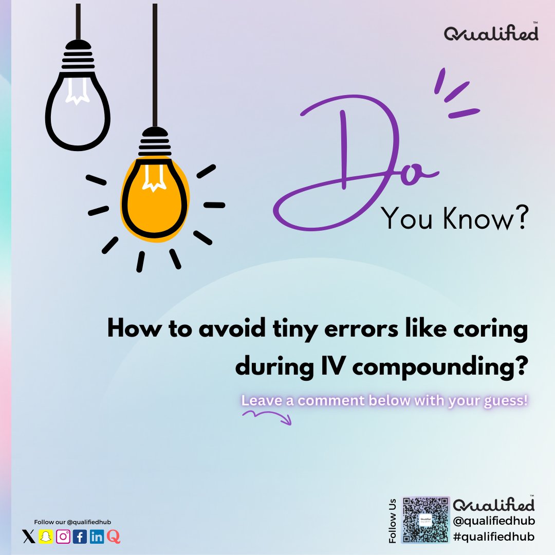 Qualifiedhub's tweet image. IV compounding challenge: Can you spot the TINY mistake that could lead to a BIG problem? 
Drop your answer in the comments &amp;amp; see if you&apos;re a sterile compounding master!🥼

 #qualifiedhub #sterilecompounding #aseptictechnique #pharmacy