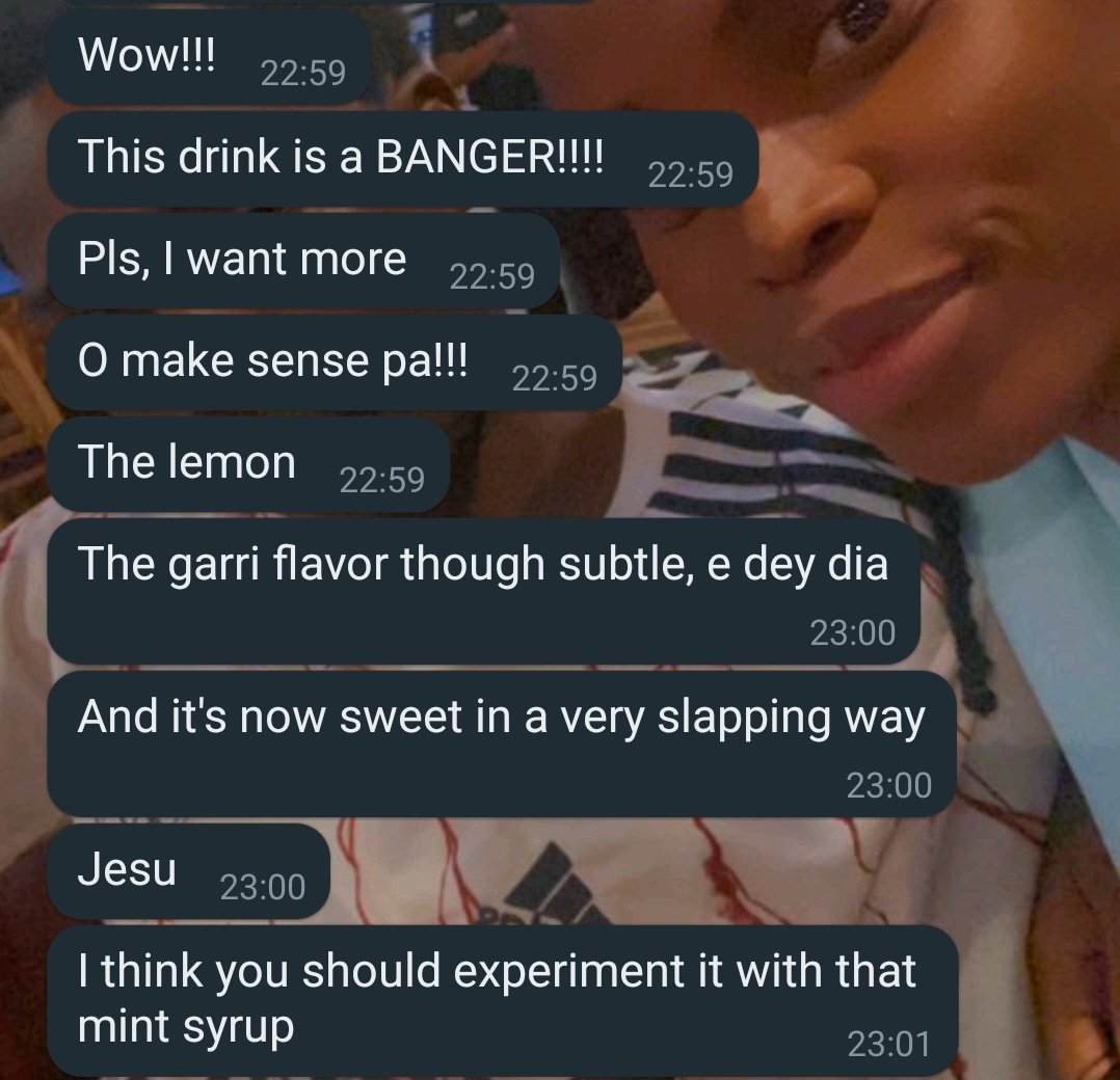 I woke up to the review from our visitor when he came for the Tasting Spree. Shey, you see that I just don't mix nonsense. You'd enjoy it. Garri Lemonade Cocktail